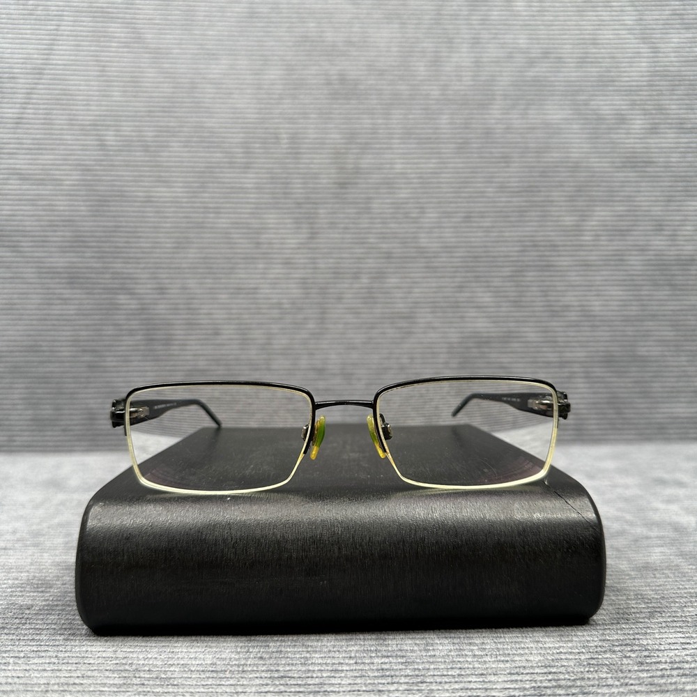 Burberry B 1067 1001 Black Rectangular Semi-Rimless Y2K Eyeglass Frames -135 Vtg